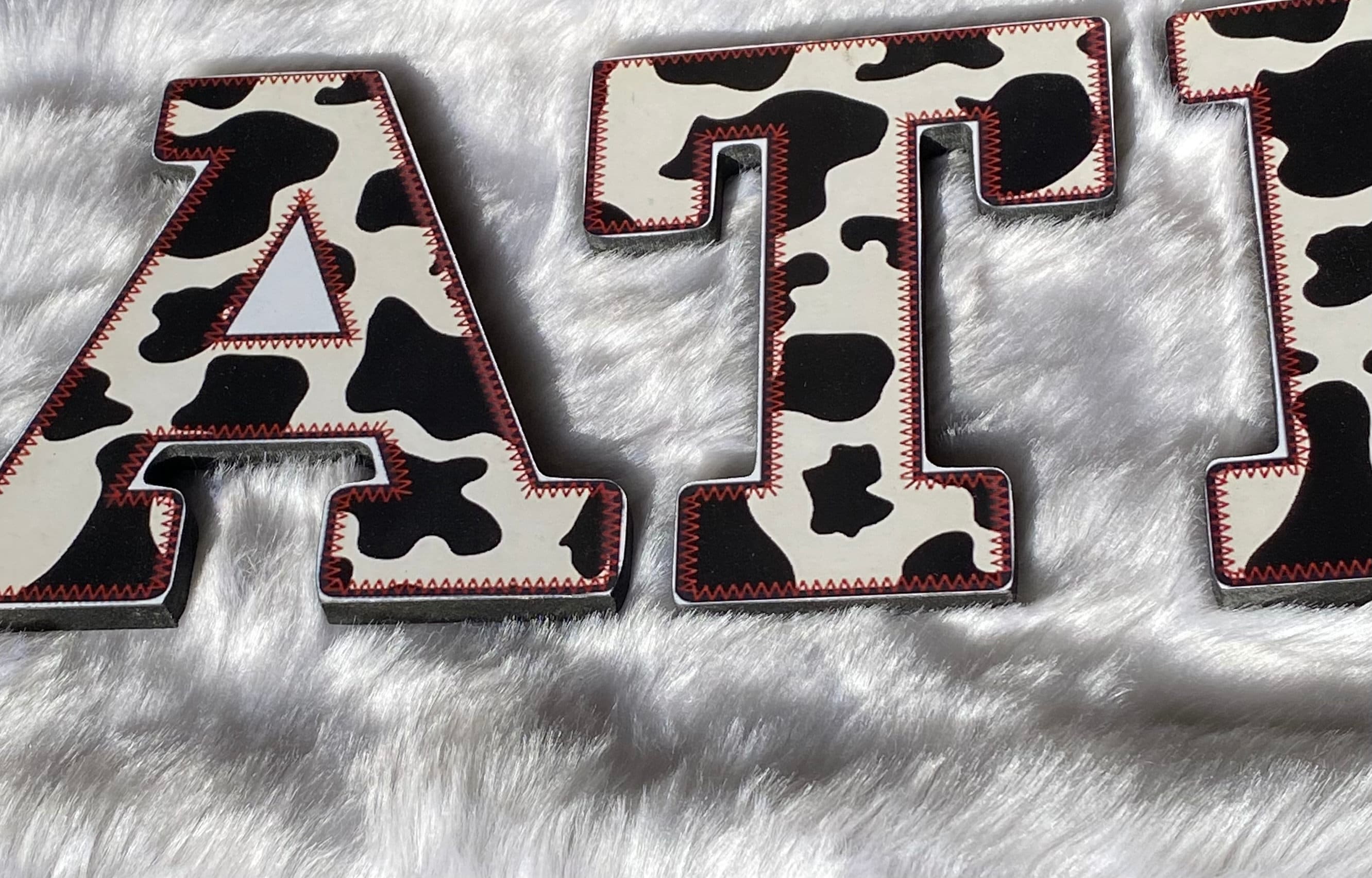 トップス the letters Cow Boy Pin Check Cut Off. Cow Print Wood Letters: Farm Party Decor (7x5x1) - Etsy