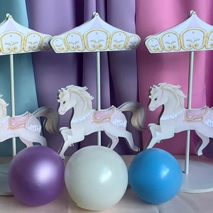 Centros de mesa para fiesta de cumpleaños de Carrucell, Tema de fiesta de caballos
