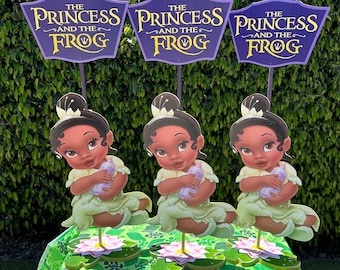 Baby Tiana Wood Centerpieces: Princess and the Frog Party Decor