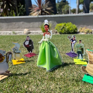 Princess Tiana centerpieces Theme Disney Princess Bella, Cinderella ,Ariel, Snow white Disney Princess party favor