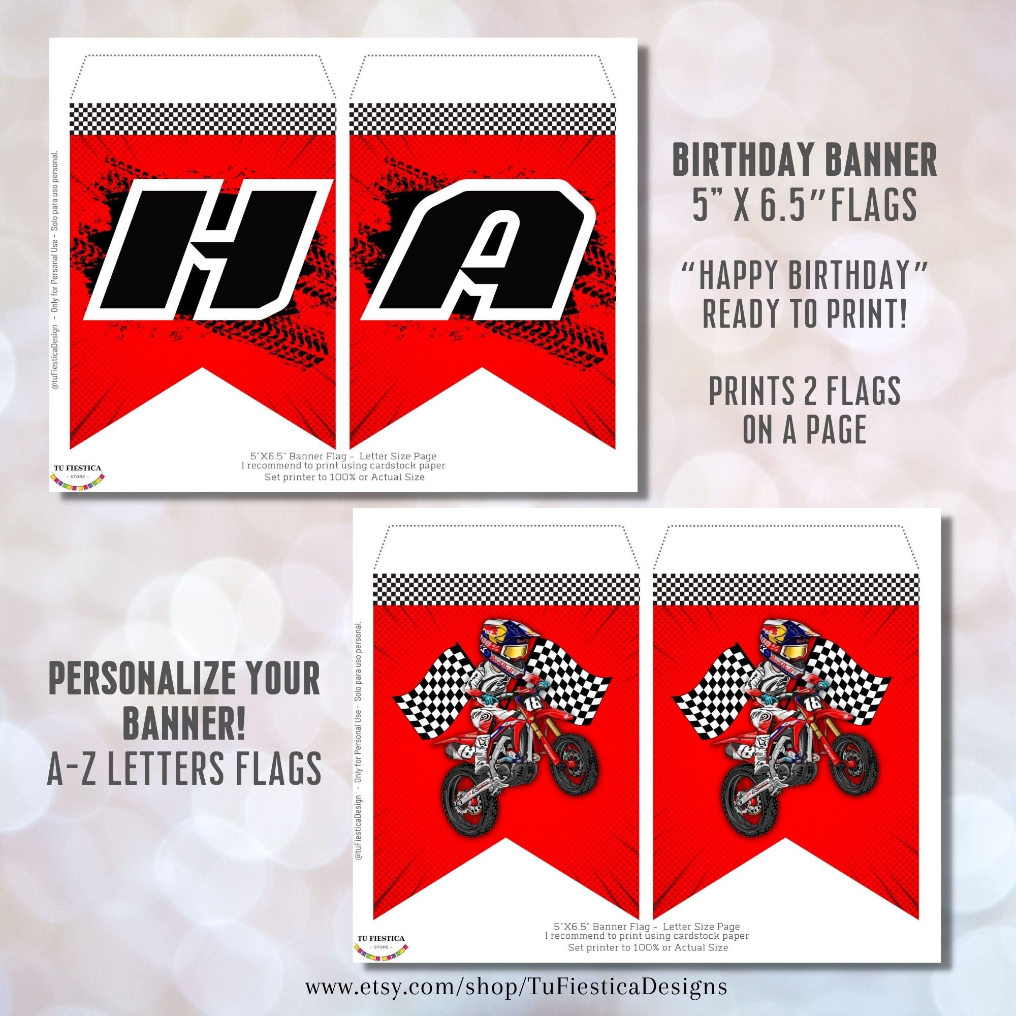 Personalize Dirt Bike Party Printables / Motocross Birthday Party ...