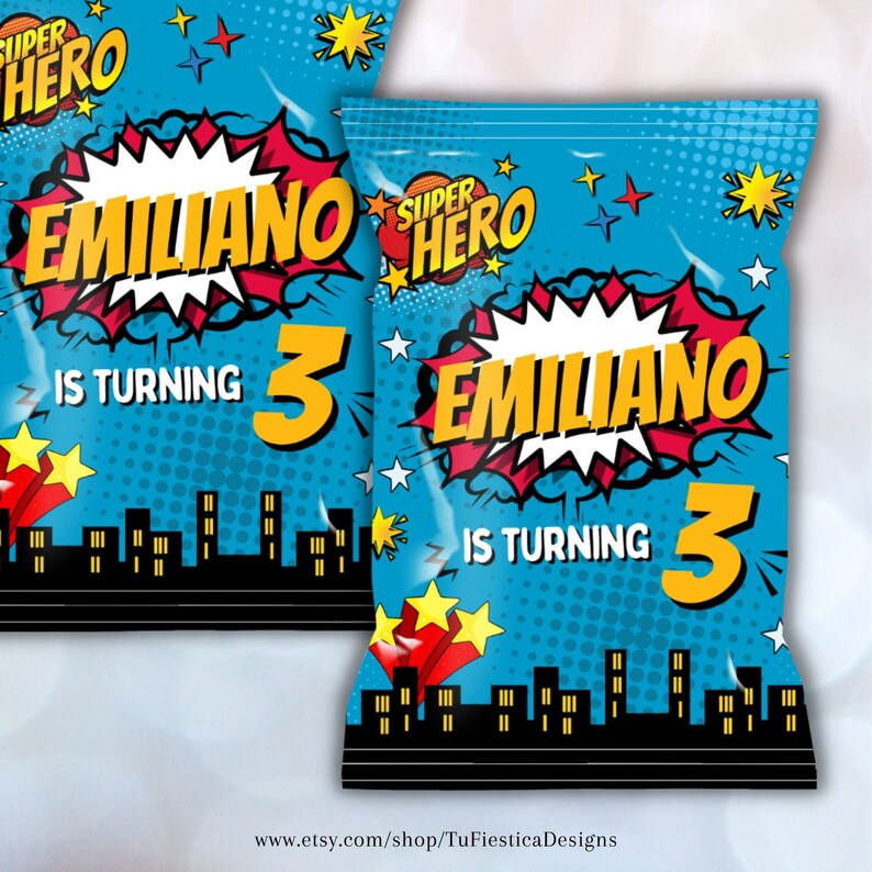Superhero Comic Party Printables / Pop up Bundle Kit / Chip Bag Capri ...