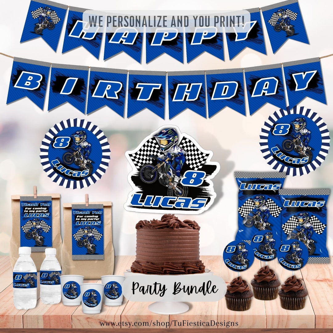 Personalize Dirt Bike Party Printables / Motocross Birthday Party ...