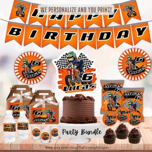 Personalize Dirt Bike Party Printables / Motocross Birthday Party / Motorbike Party Printables Bundle Kit Digital Download D150PK1