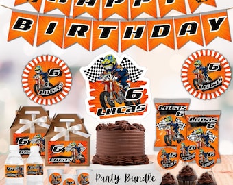 Personalize Dirt Bike Party Printables / Motocross Birthday Party / Motorbike Party Printables Bundle Kit Digital Download D150PK1
