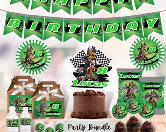 Personalizza gli stampabili per feste in moto da cross/festa di compleanno di motocross/il kit pacchetto stampabili per feste in moto Download digitale D160PK1