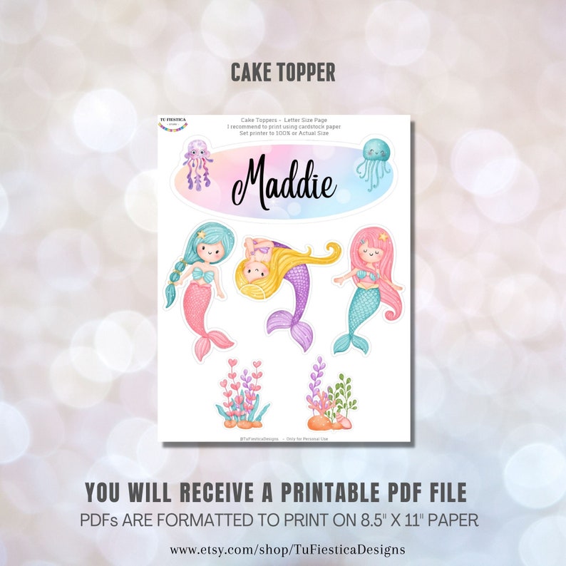 Personalize Mermaid Party Printables / Under the Sea Birthday Party ...