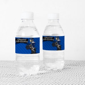 Motocross Water Bottle Labels Printable | Dirt Bike Party Decor | Birthday Party Favor | Instant Download | Motocross Party Supplies D100