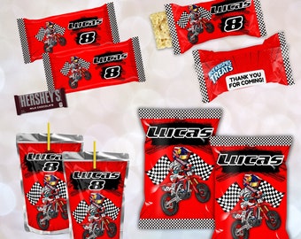 Kit di materiale stampabile per feste in motocross / Festa di compleanno in motocross / Download digitale D152PK8