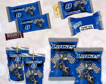 Personalize Dirt Bike Party Printables / Motocross Birthday Party / Motorbike Party Printables Bundle Kit Digital Download D100PK8