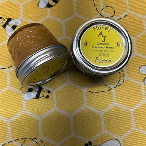 Cinnamon Creamed Honey by AJ Honey Farms LLC | Pure Kansas Honey | Smooth & Heavenly | Perfect for Toast, Tea, Baking and More!