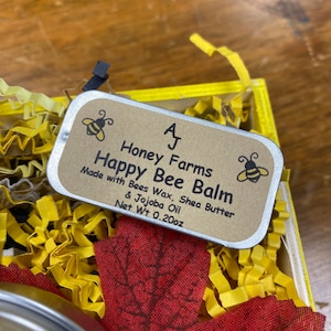 Happy Bee Lip Balm | AJ Honey Farms LLC | Made in Kansas | Beeswax, Shea Butter & Jojoba Oil | Natural, Hydrating and Nourishing Lip Care