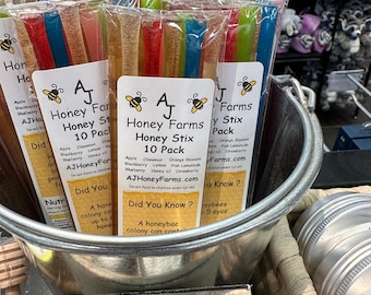 AJ Honey Farms Honey Sticks Flavored Honey Local Kansas Honey