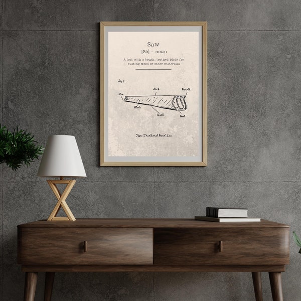 PATENT POSTER - wood saw - woodworking gift - digital download - print instantly - patent tool
