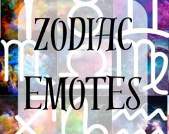 Universal Zodiac Emotes for TikTok, Twitch, YouTube | 12 Zodiac Symbols with Universe Background