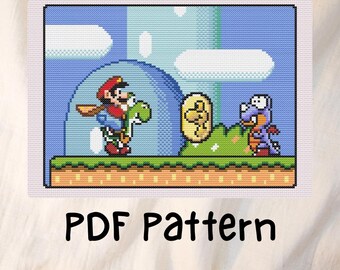 マリオクロスステッチ - マリオとヨッシーの楽しみ - PDF ダウンロード