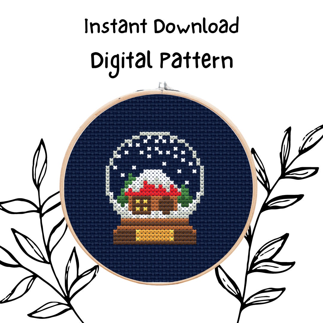 Mini Snow Globe Cross Stitch Pattern: Christmas Ornament (PDF Pattern ...