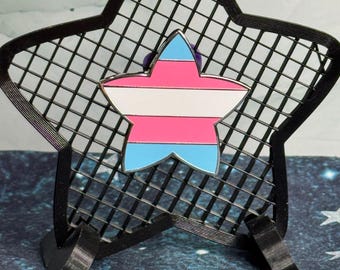 Trans Pride Flag Star Hard Enamel Pin