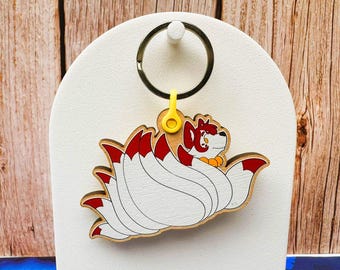 Huskitsune Wooden Charm Keychain