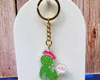 Cactus Cat Stretch Charm Keychain