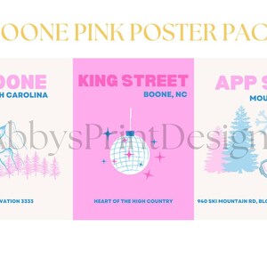 Boone Pink Wall Print Pack | SET VON 3