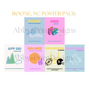 Preppy Boone Themed Wall Prints | SET OF 6