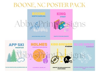Preppy Boone Themed Wall Prints | SET OF 6