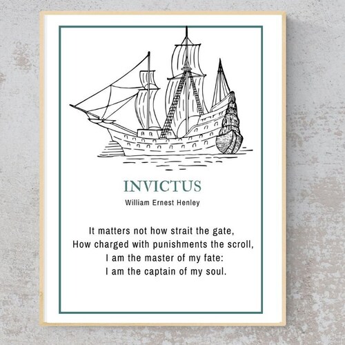 Large Framed Canvas Poem Print Invictus by William Ernest - Etsy