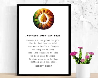 Niente d'oro può restare di Robert Frost Stampa digitale Idea regalo stampabile per lei Lui Poesia motivazionale minimalista