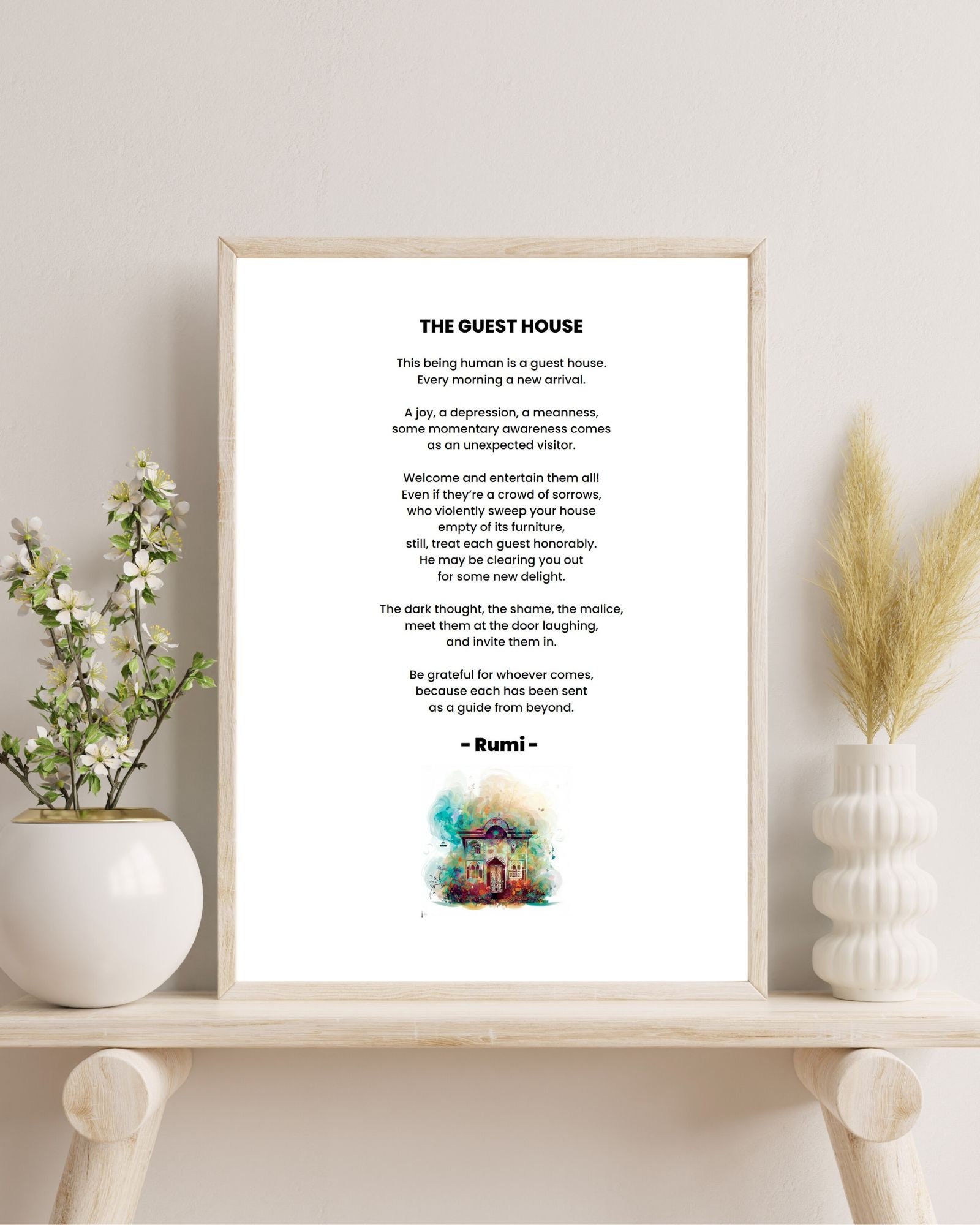The Guest House Rumi, Instant Download, Rumi Art, Rumi Quotes, Rumi ...