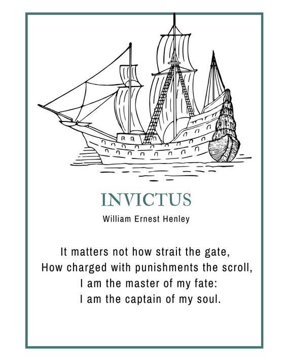 Invictus Poem Printable William Ernest Henley Poem Art I Am - Etsy