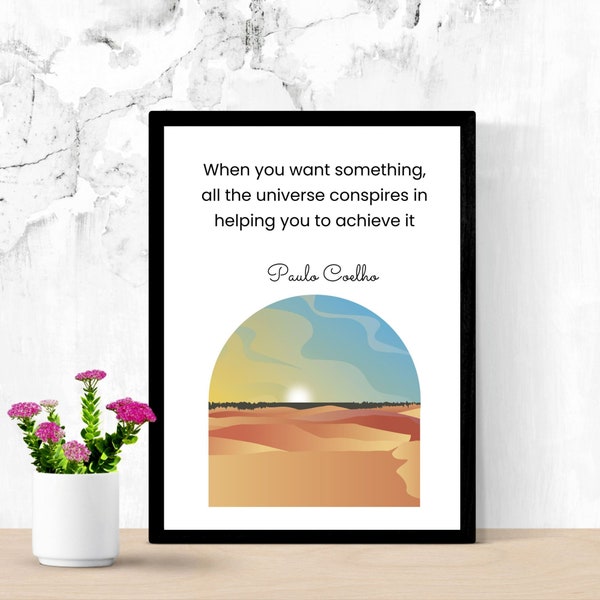 The Alchemist Quote Paulo Coelho Quote Printable Motivational Quote Inspirational Quote Manifestation Quote Digital Print Wall Art