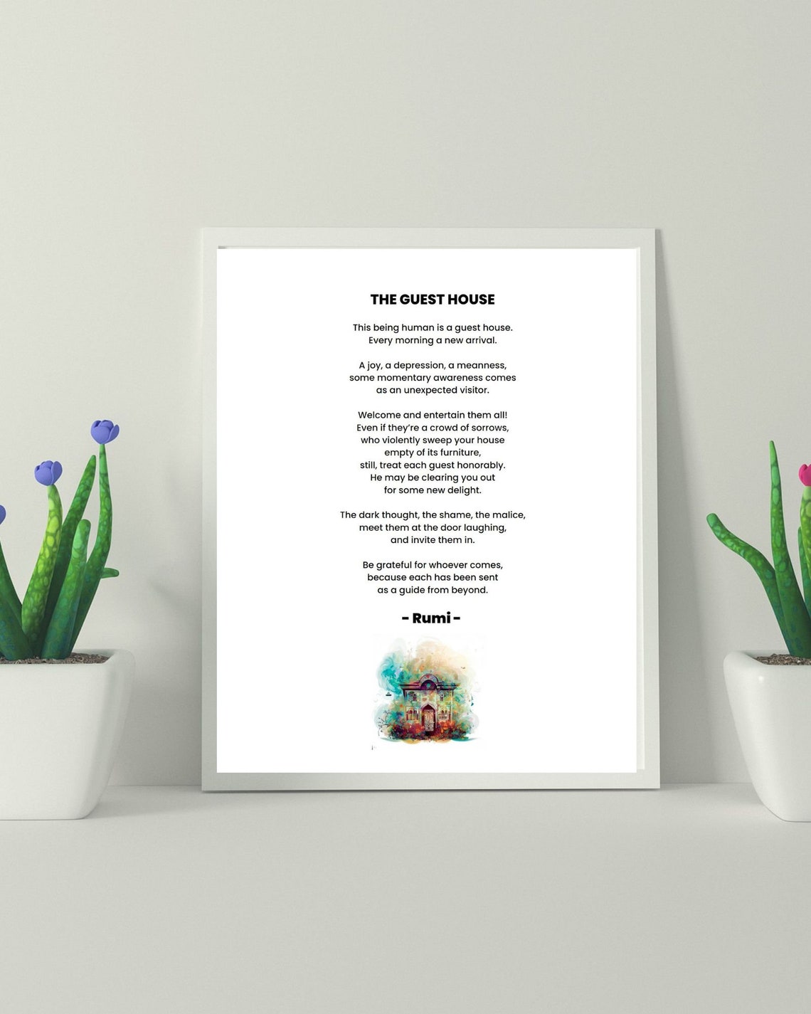 The Guest House Rumi, Instant Download, Rumi Art, Rumi Quotes, Rumi ...