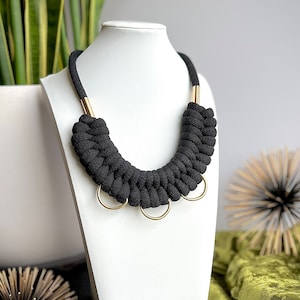 Chunky Necklace,Textile Jewelry,Handmade Necklace,Statement Necklace,Boho Jewelry Necklace,Perfect Gift For Women, Eco-friendly Jewelry