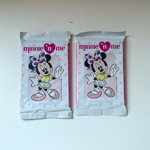 Vintage 1991 Disney Minnie n Me Collector's Cards in Package, Set of 2