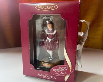 Vintage 2002 Hallmark Keepsake Retired 1904 Samantha An All American Girl Doll Holiday Ornament in Box