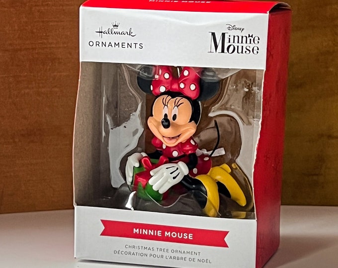 Hallmark 2021 Disney Minnie Mouse With Gift Tree Ornament - Etsy