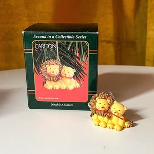Enfeite De Natal Vintage Carlton Cards Little Heirloom Noah's Animals Lions