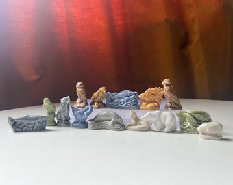 Figuras de Wades vintage de los años 1970-90, serie de animales norteamericanos en peligro de extinción de porcelana, té de rosa roja, caprichos de Wade, hecho en Inglaterra