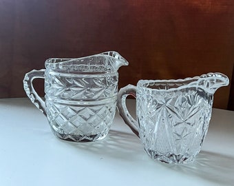 VOUS CHOISISSEZ - Toscany Yougoslavie Crystal Creamer & 1920's American Brilliant Glass Creamer