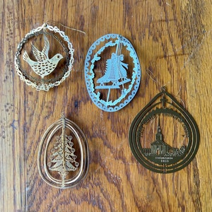 Lot of Vintage 1990s Laser Cut Christmas Ornaments