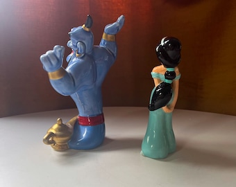 Vintage 1990 Disney Princess Jasmine y Blue Genie de Aladdin