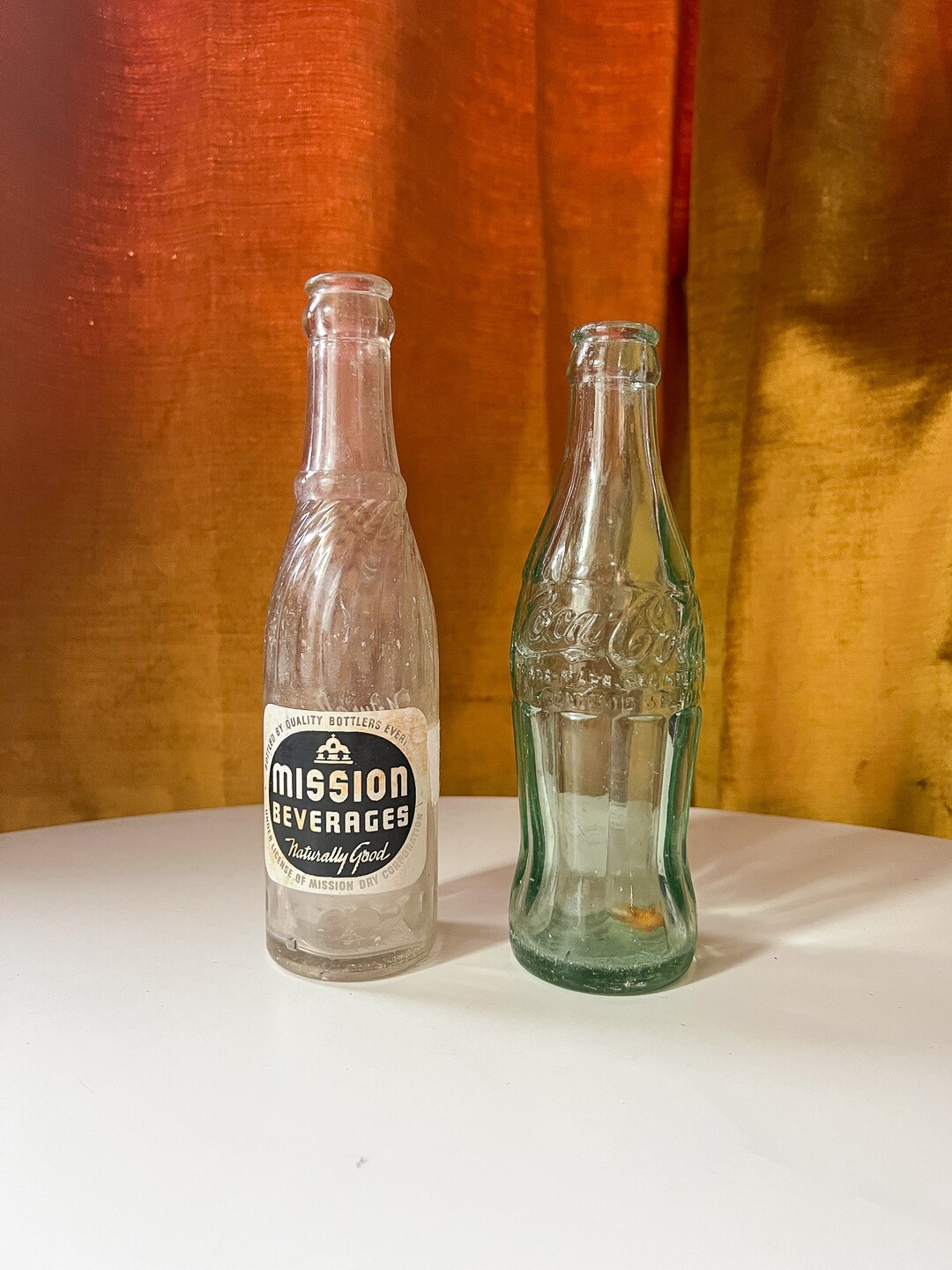YOU PICK Vintage Soda Pop Bottles, Mission Beverages Bottle, Coca Cola