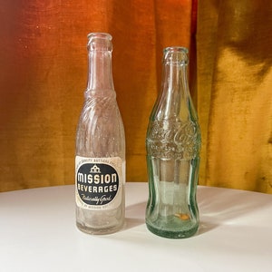 YOU PICK - Vintage Soda Pop Bottles, Mission Beverages Bottle, Coca Cola Green Glass Salt Lake City, Utah