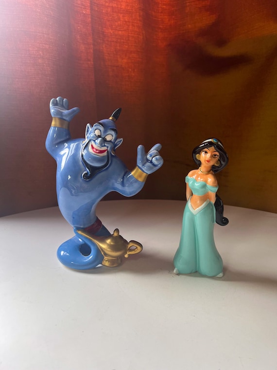 Vintage 1990 Disney Princess Jasmine y Blue Genie de Aladdin