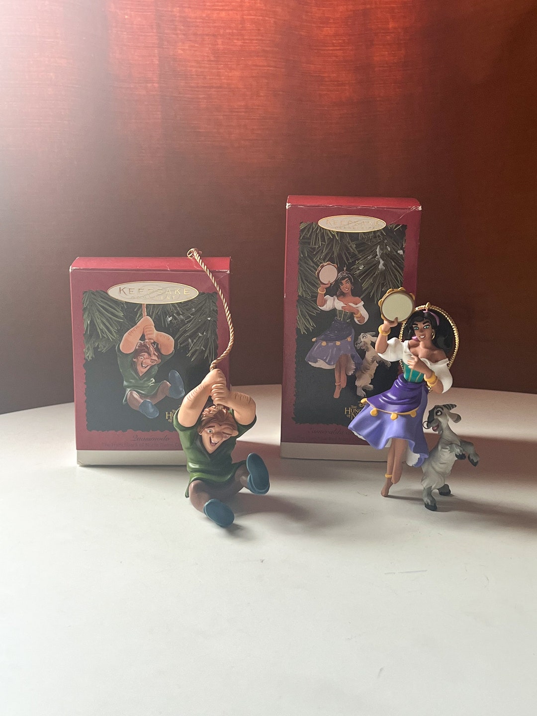 Vintage 1996 Hallmark Keepsake Disney Hunchback of Notre Dame and Esmeralda Ornament in Box Etsy