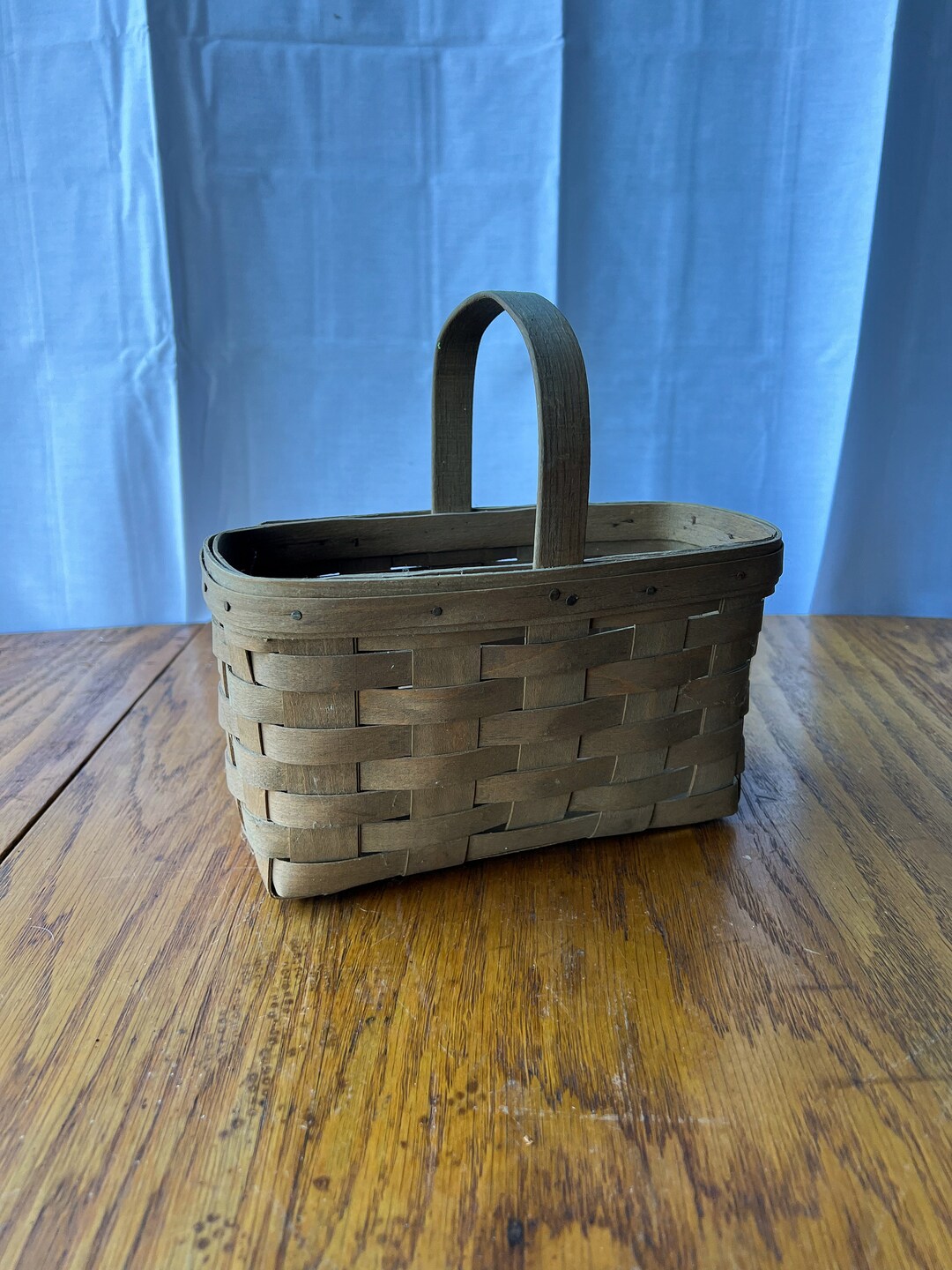 Vintage Longaberger Handwoven Basket Medium W/ Handle Etsy