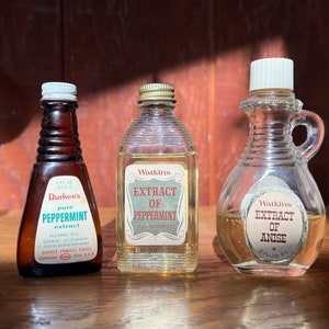 Vintage Glass Extract Bottles