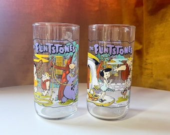 Vintage 1991 Hardees The First 30 Years Flintstones Glass Cup