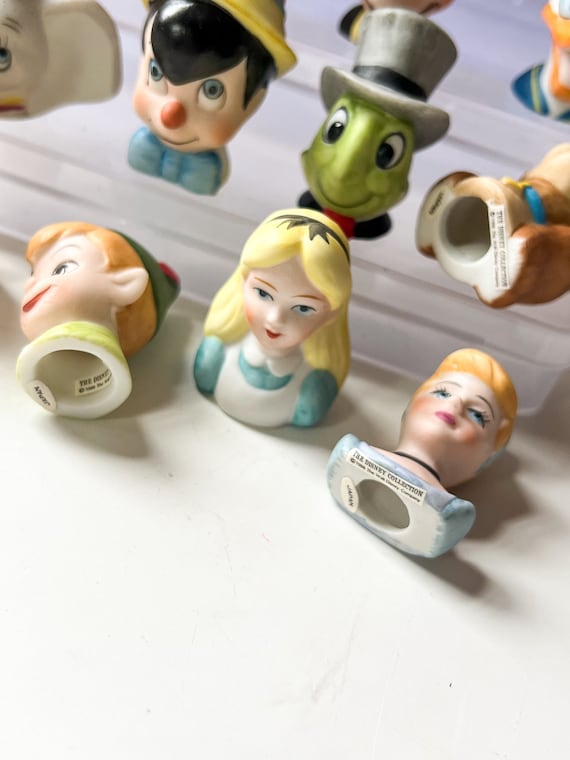 Grolier Disney China Mini Porcelain Figurines Lot Of 9 Bisque Figure